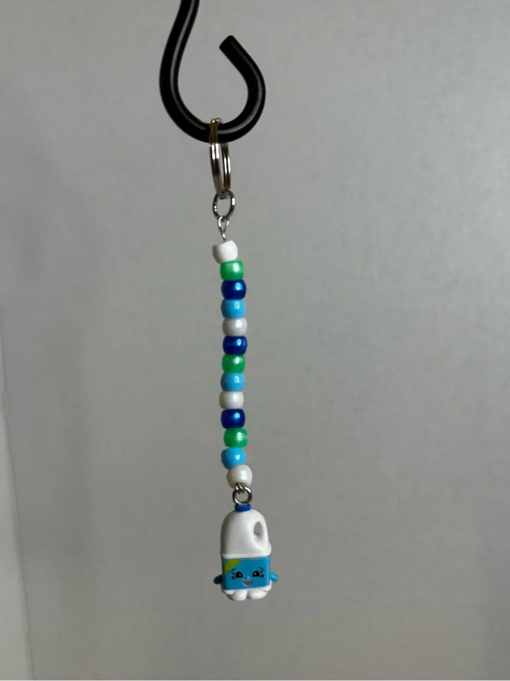 Shopkins Blue, White & Green Beaded Character Charm